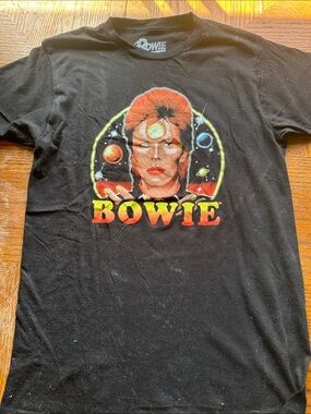 Bowie Black Graphic Short Sleeve Tee